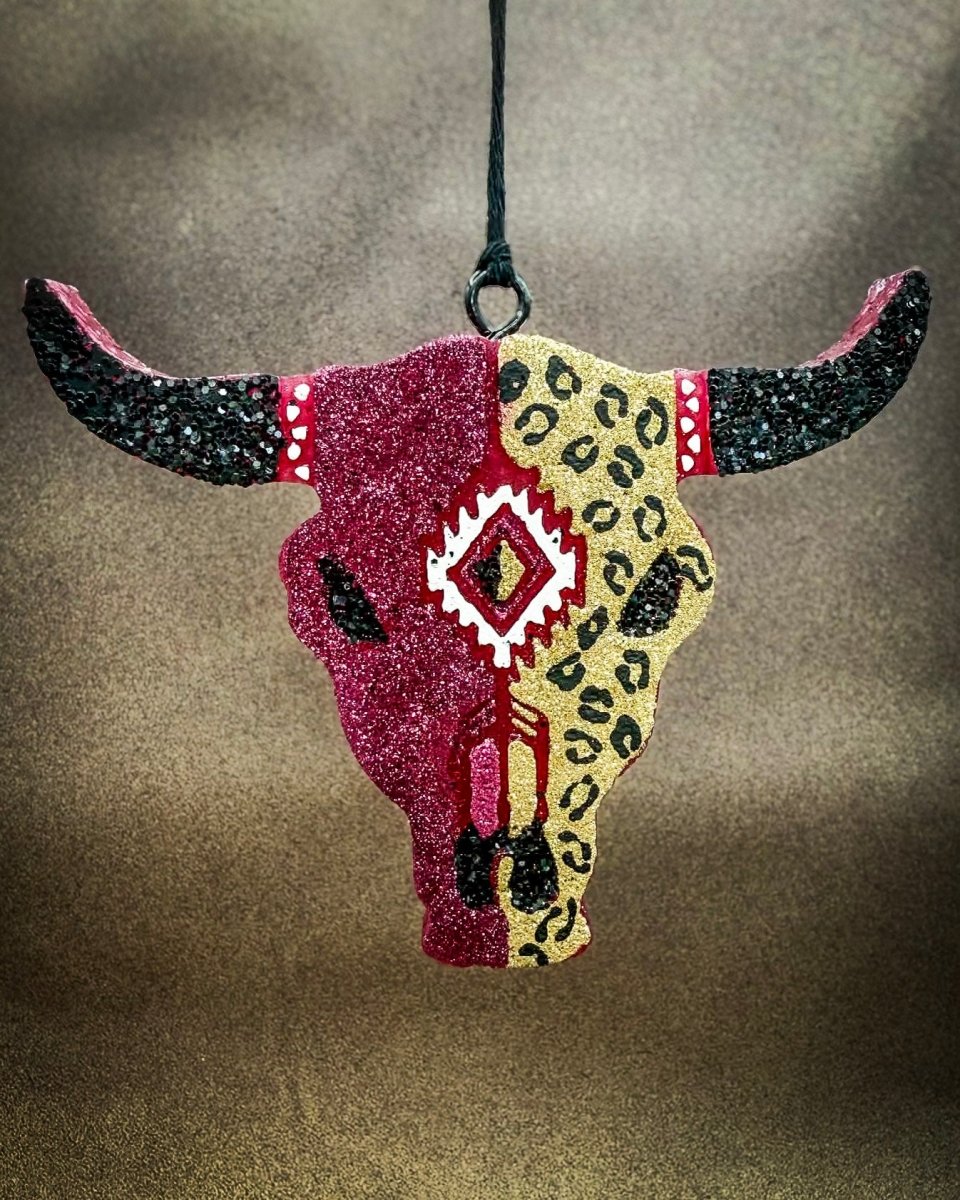 Leopard Babe Bull Skull Car Freshie in Caramel Pumpkin Swirl