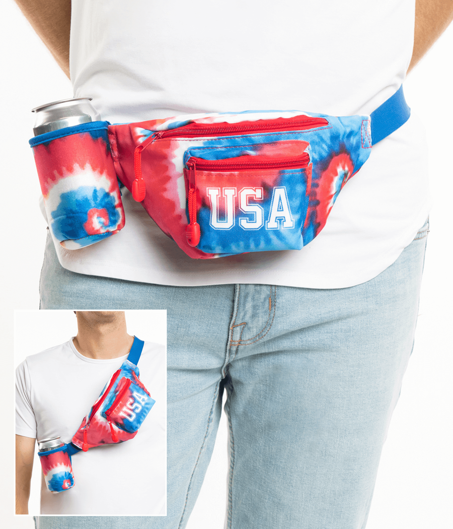 Tie Dye Fanny Pack with Drink Holder