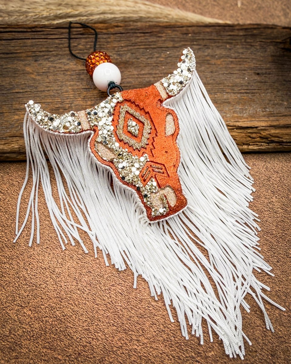 Maple Whip Bull Skull Car Freshie in White Pumpkin Maple Crunch