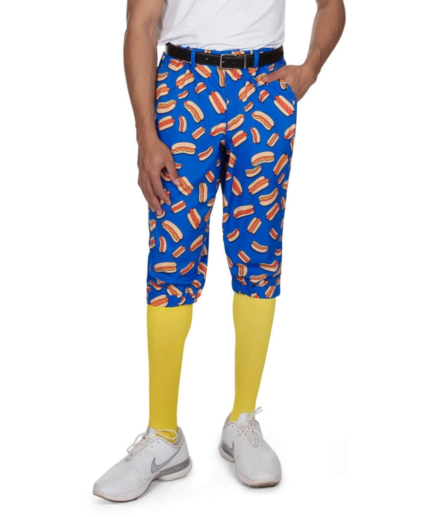 Men's Hot Dog Golf Knickers with Yellow Golf Socks