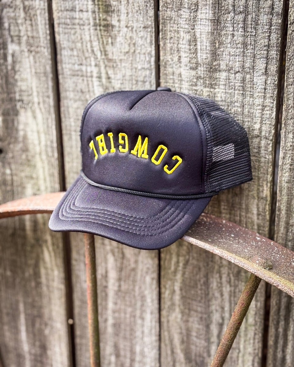 Midnight Cowgirl Embroidered Trucker Cap