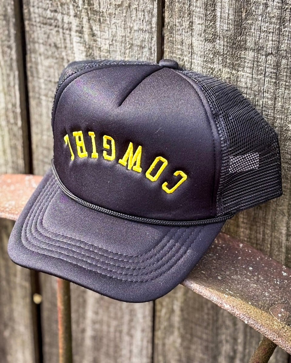 Midnight Cowgirl Embroidered Trucker Cap