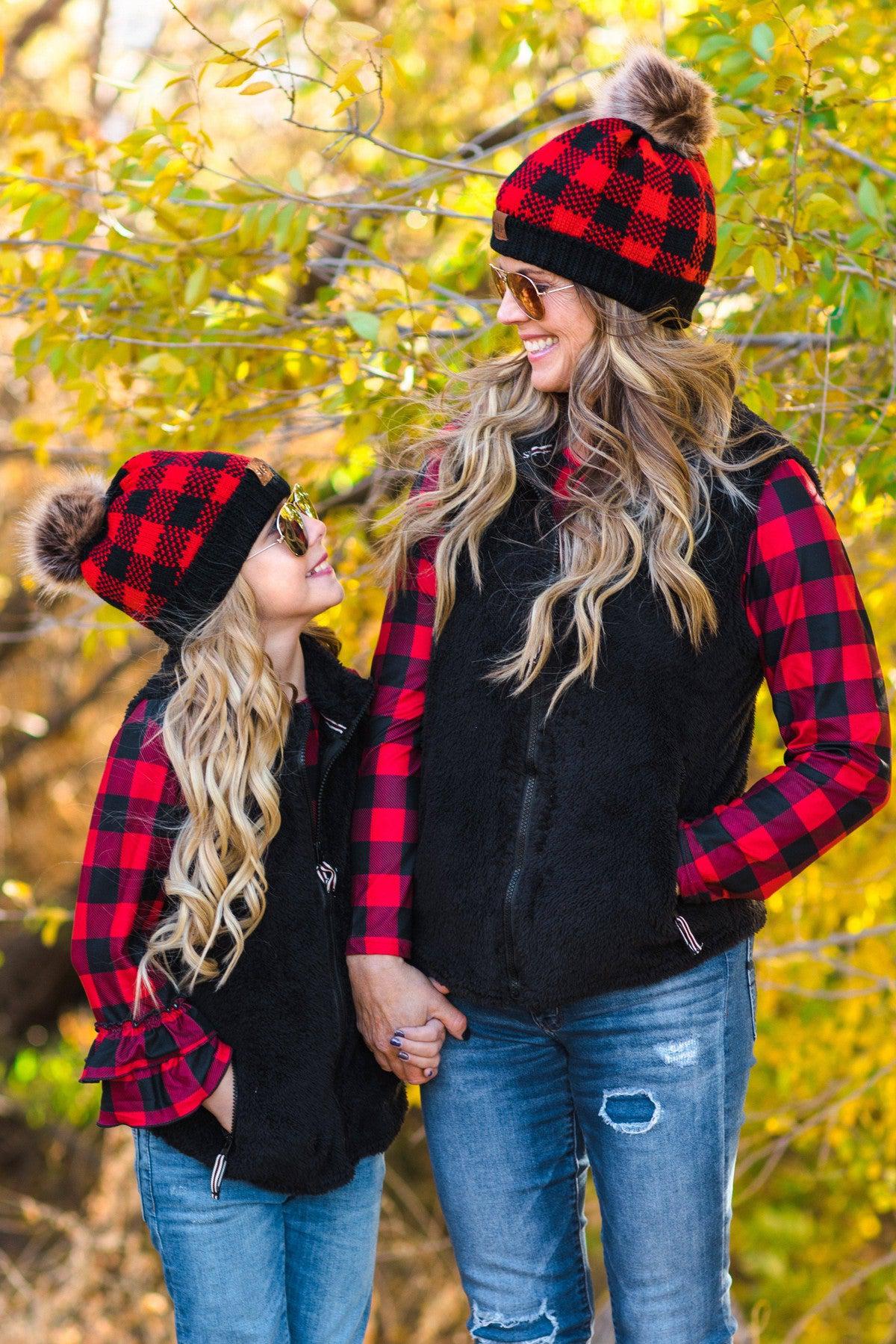 Mom & Me - SIP Plaid Beanies
