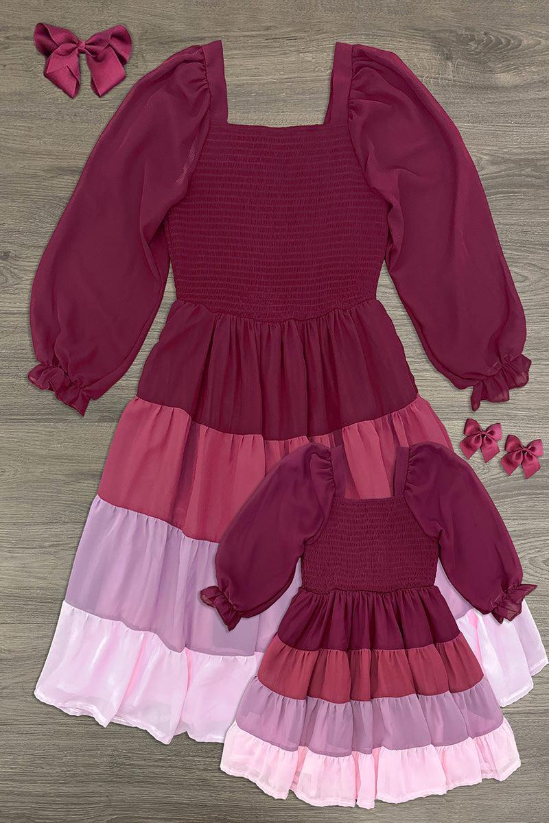 Mom & Me - Purple Ruffle Ombre Dress