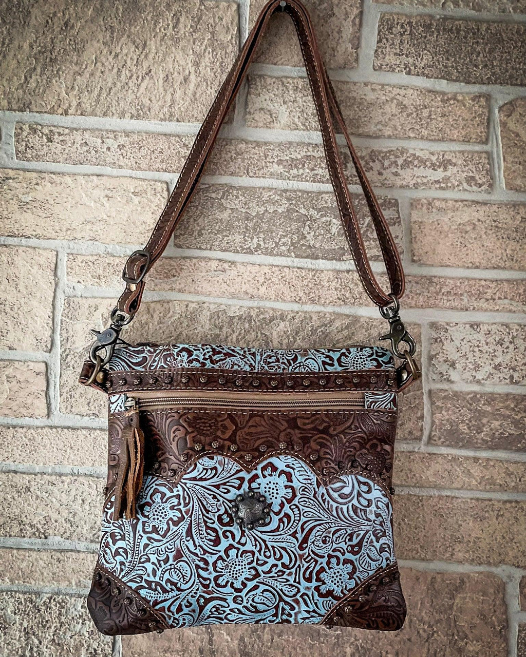 Azure Aesthetic Leather Bag by Myra Bag