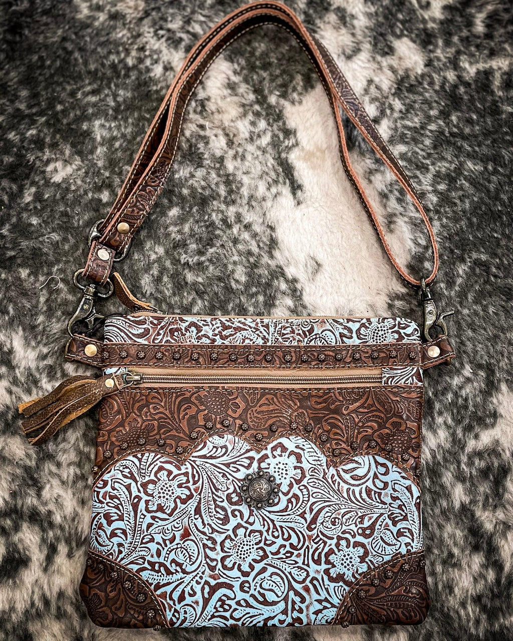 Azure Aesthetic Leather Bag by Myra Bag