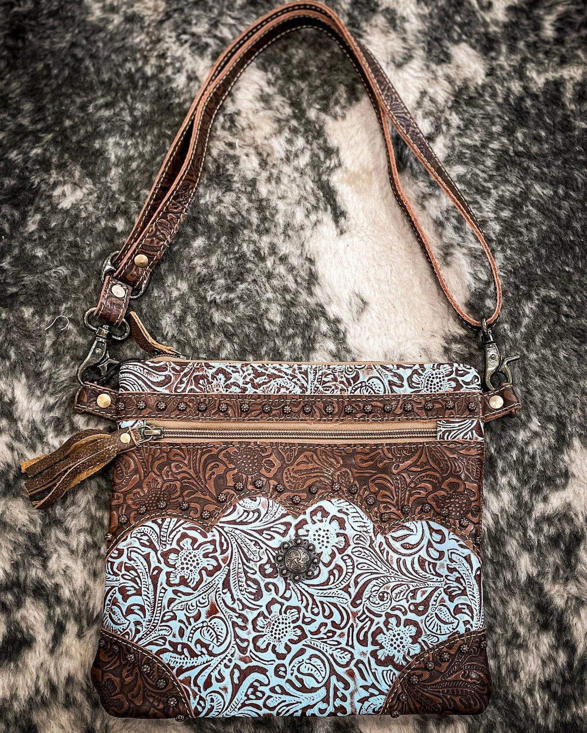 Azure Aesthetic Leather Bag by Myra Bag