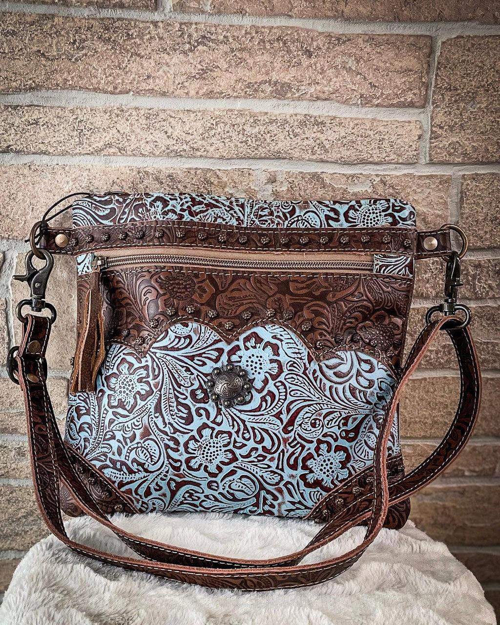 Azure Aesthetic Leather Bag by Myra Bag