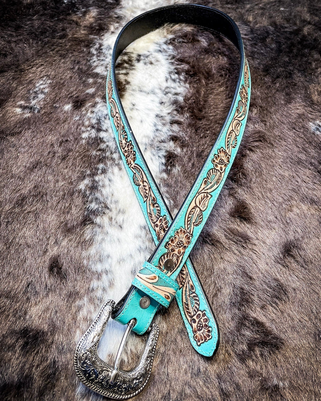 Canyon Shadow Hand Tooled Belt by Myra Bag