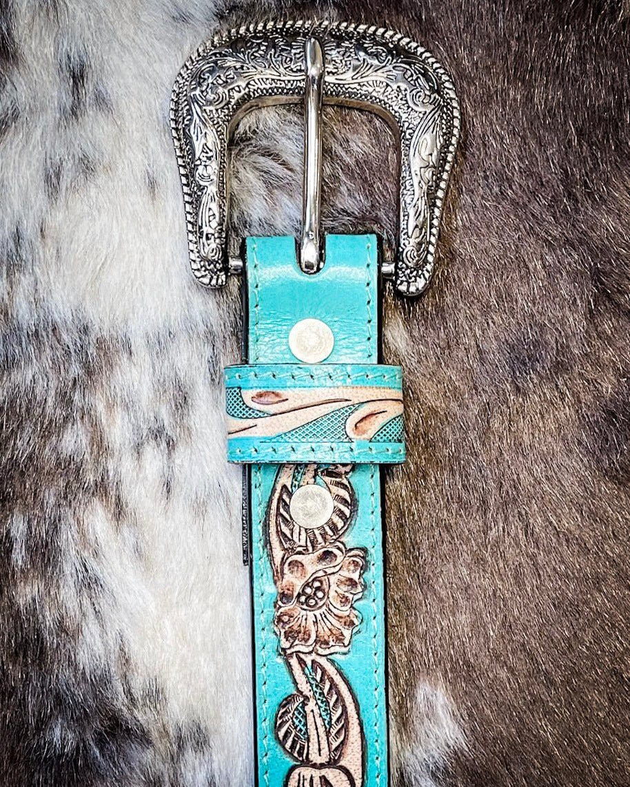 Canyon Shadow Hand Tooled Belt by Myra Bag