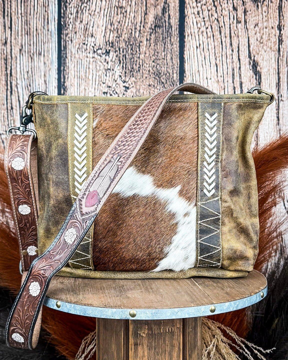 Cornell Rose Hair On Leather Bag by Myra Bag