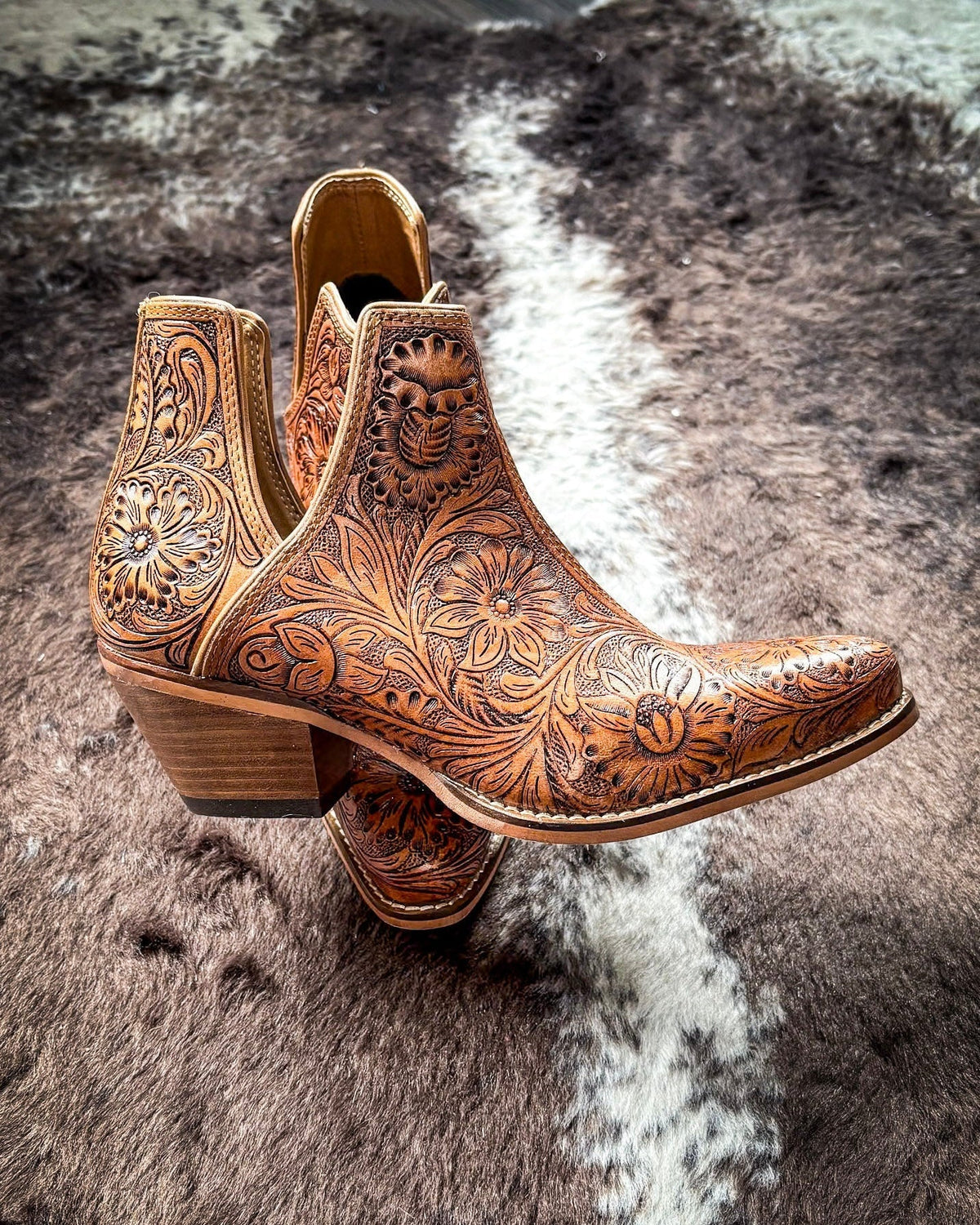 Dakota Charm Booties in Caramel by Myra Bag