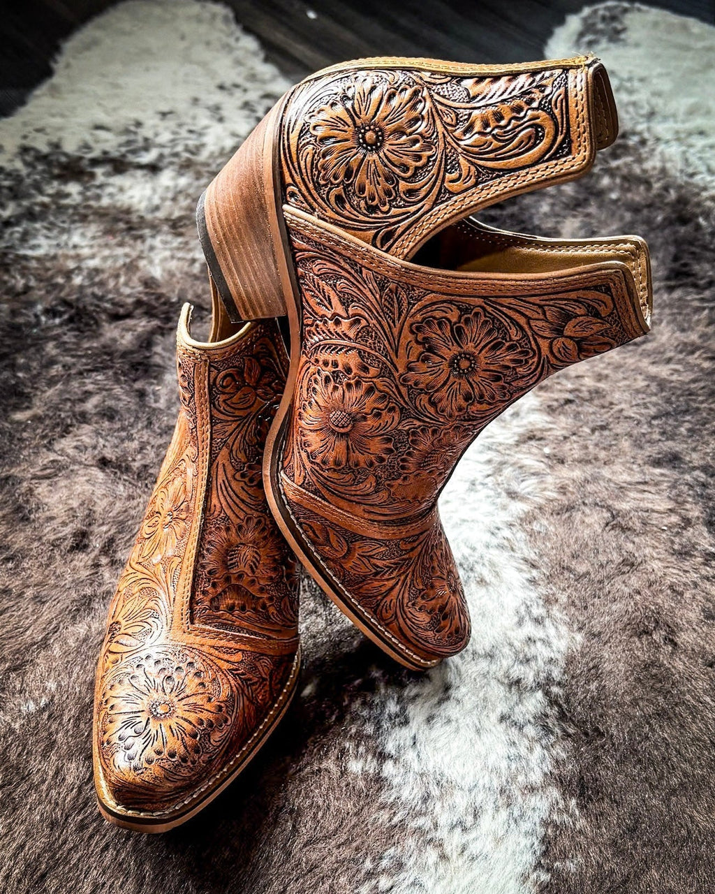 Dakota Charm Booties in Caramel by Myra Bag