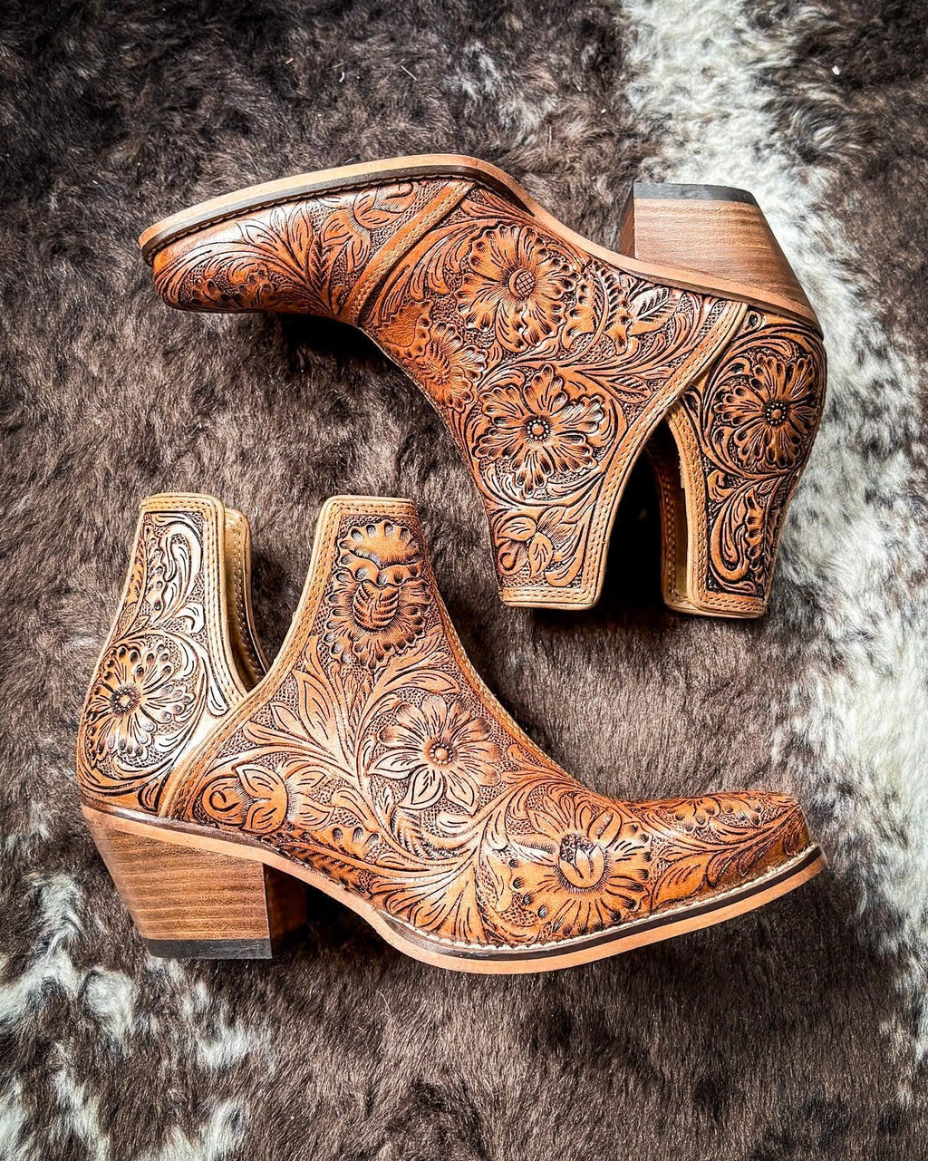Dakota Charm Booties in Caramel by Myra Bag