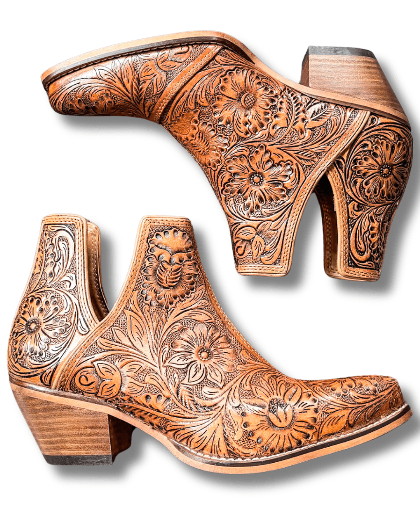 Dakota Charm Booties in Caramel by Myra Bag
