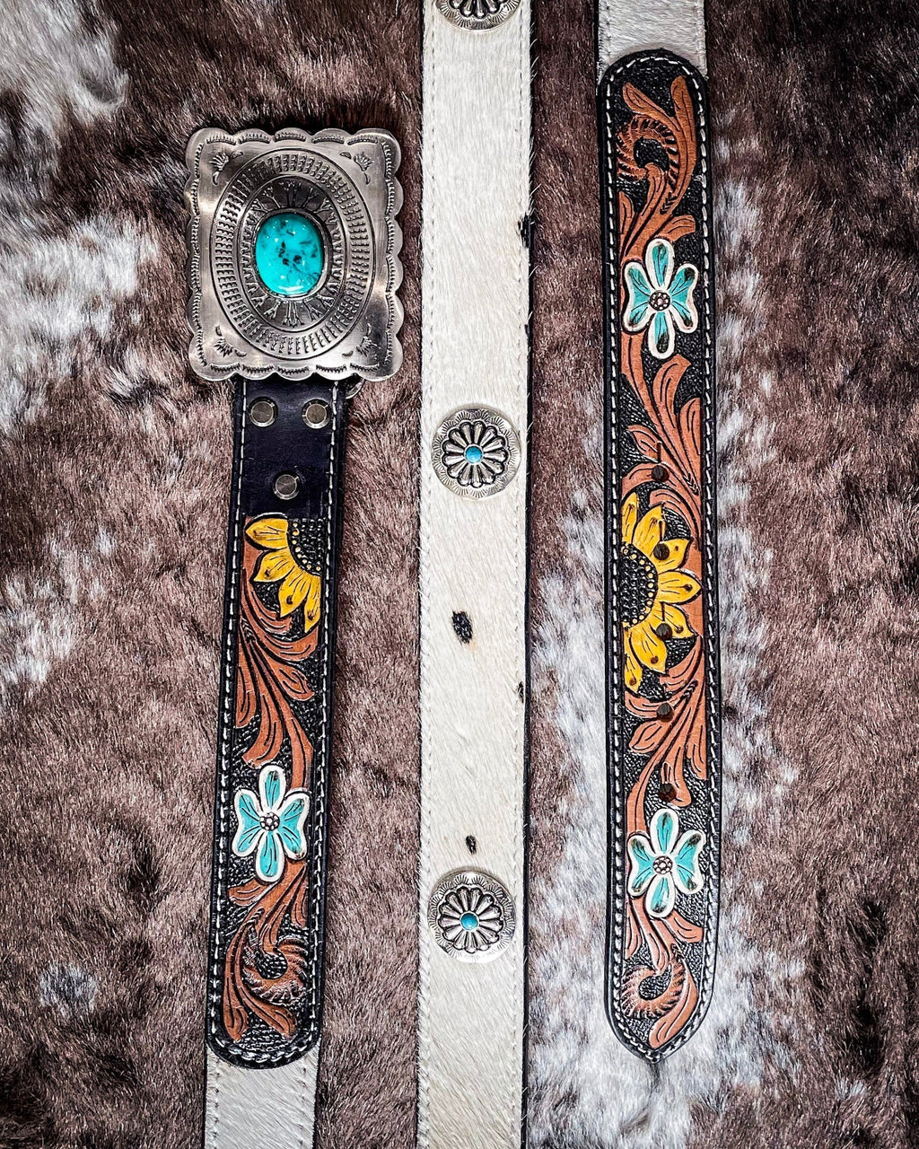 Klepto Hand Tooled Concho Belt by Myra Bag