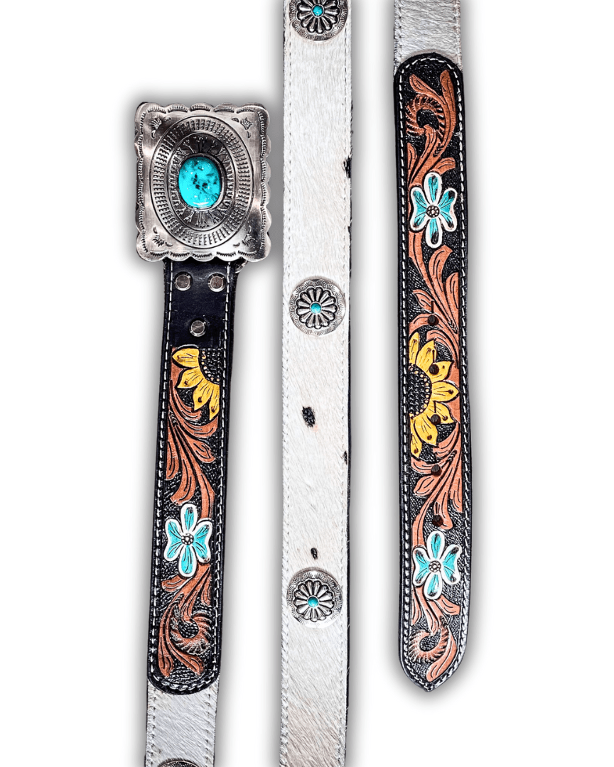 Klepto Hand Tooled Concho Belt by Myra Bag