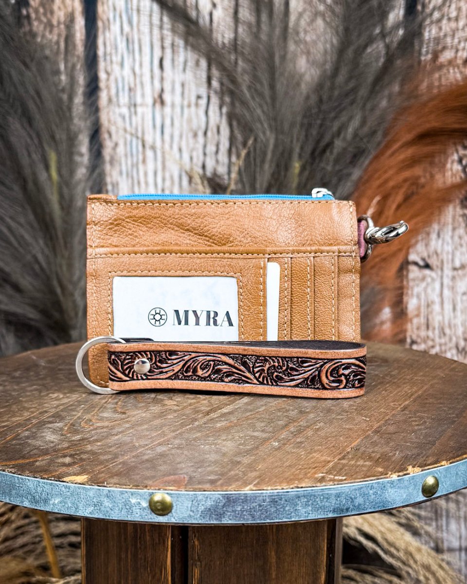 Pride of Prickly Pears Card Holder in Brown and Blue by Myra Bag