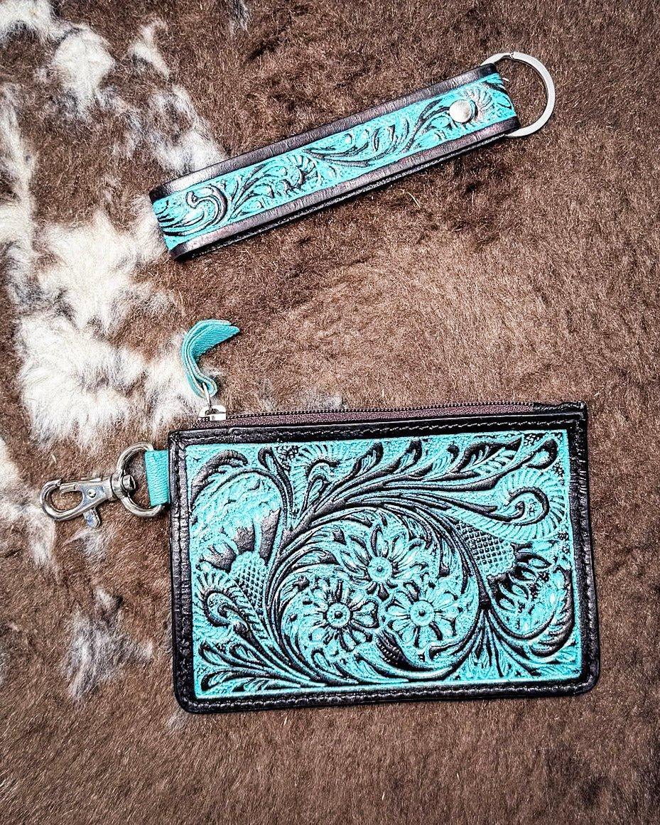 Pride of Prickly Pears Card Holder in Turquoise by Myra Bag