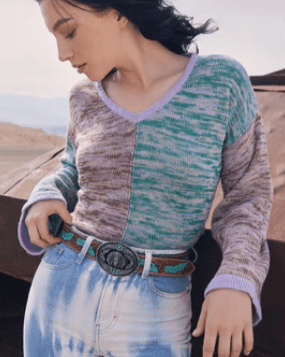 Radianite Hand Tooled Belt by Myra Bag