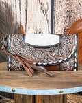 Sandstone Trail Hand-Tooled Wristlet Wallet by Myra Bag
