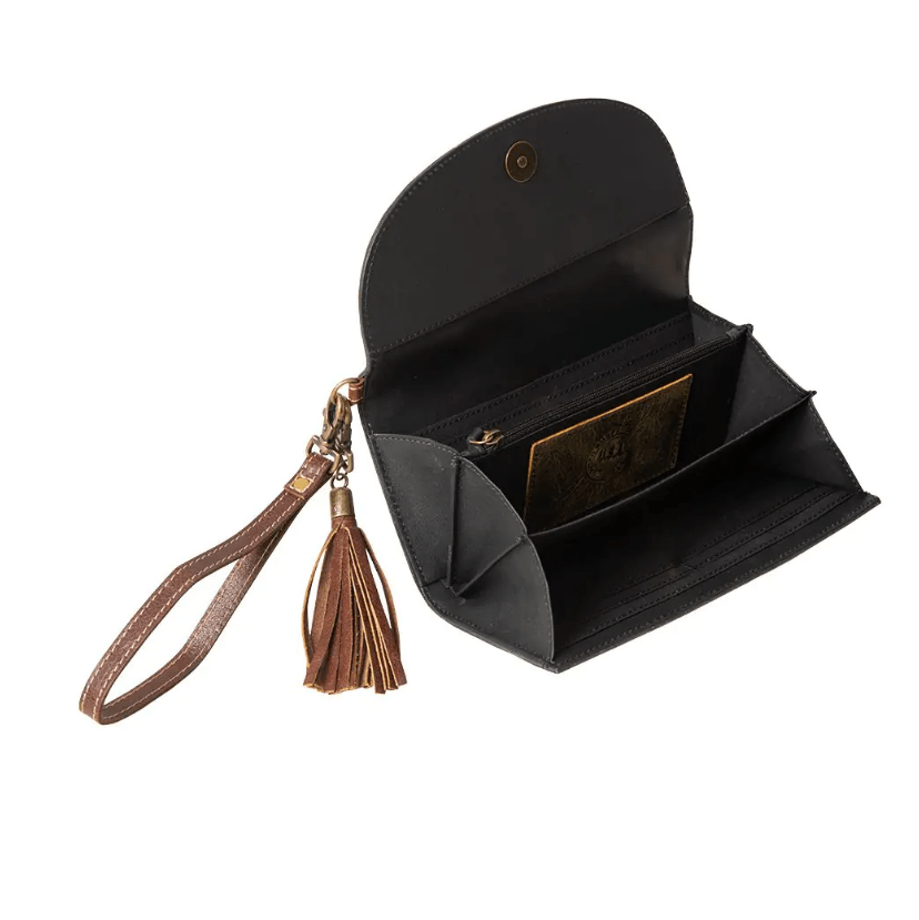 Sandstone Trail Hand-Tooled Wristlet Wallet by Myra Bag