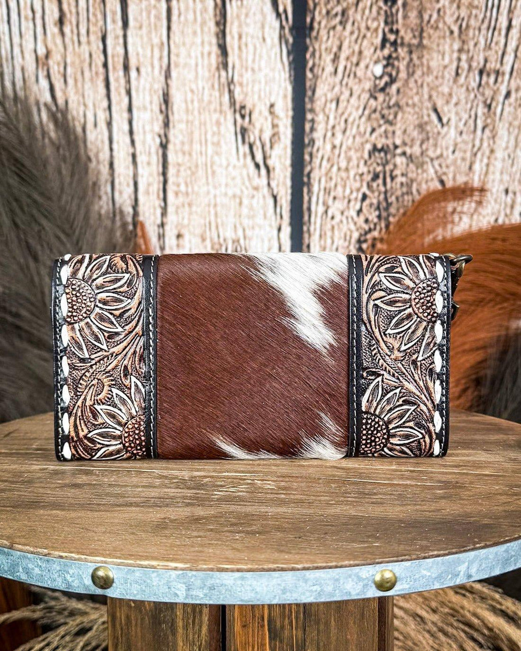 Sandstone Trail Hand-Tooled Wristlet Wallet by Myra Bag
