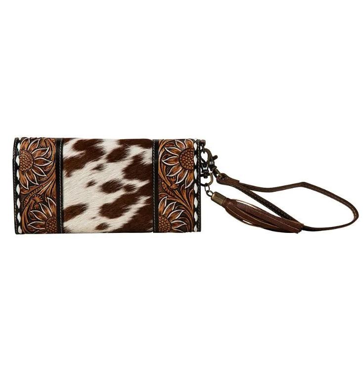 Sandstone Trail Hand-Tooled Wristlet Wallet by Myra Bag