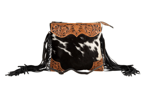 Tumbleweed Trail Fringed Hand Tooled Crossbody Bag by Myra Bag