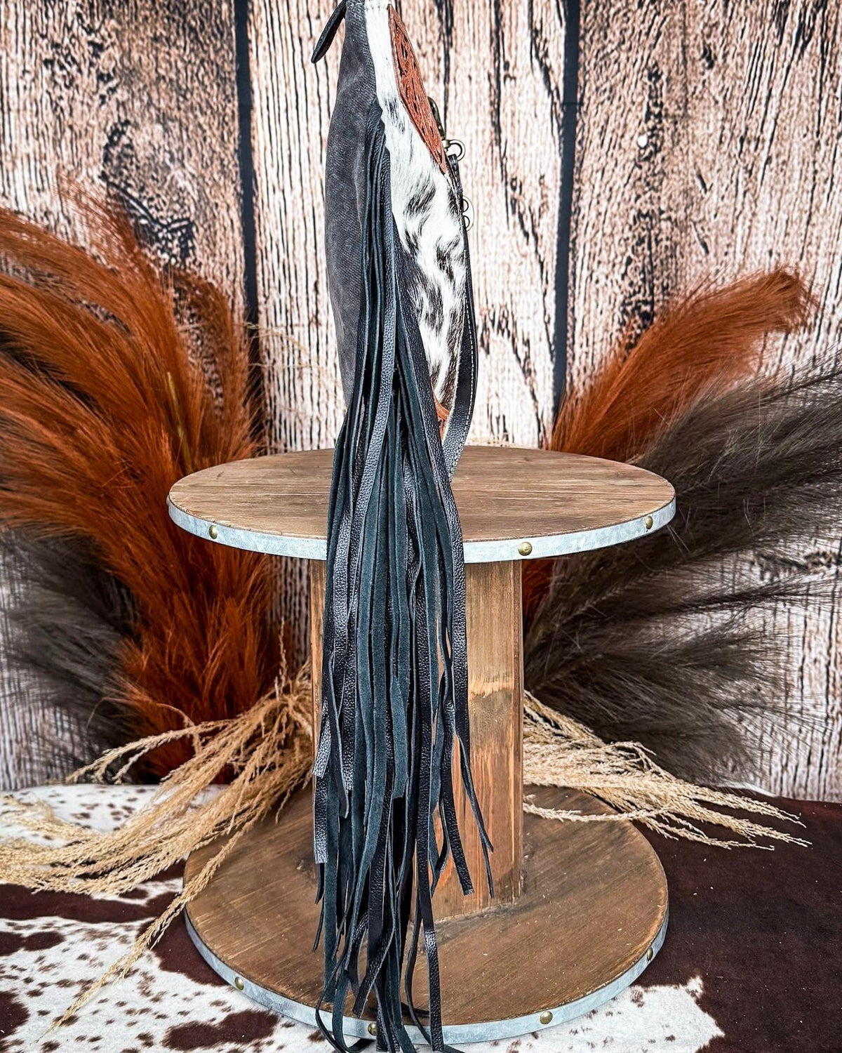 Tumbleweed Trail Fringed Hand Tooled Crossbody Bag by Myra Bag