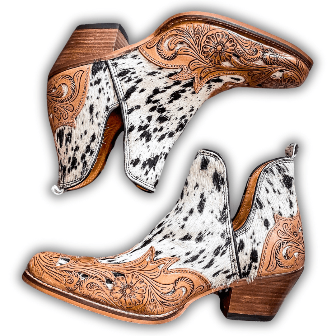 West Street Western Hand-Tooled Booties by Myra Bag