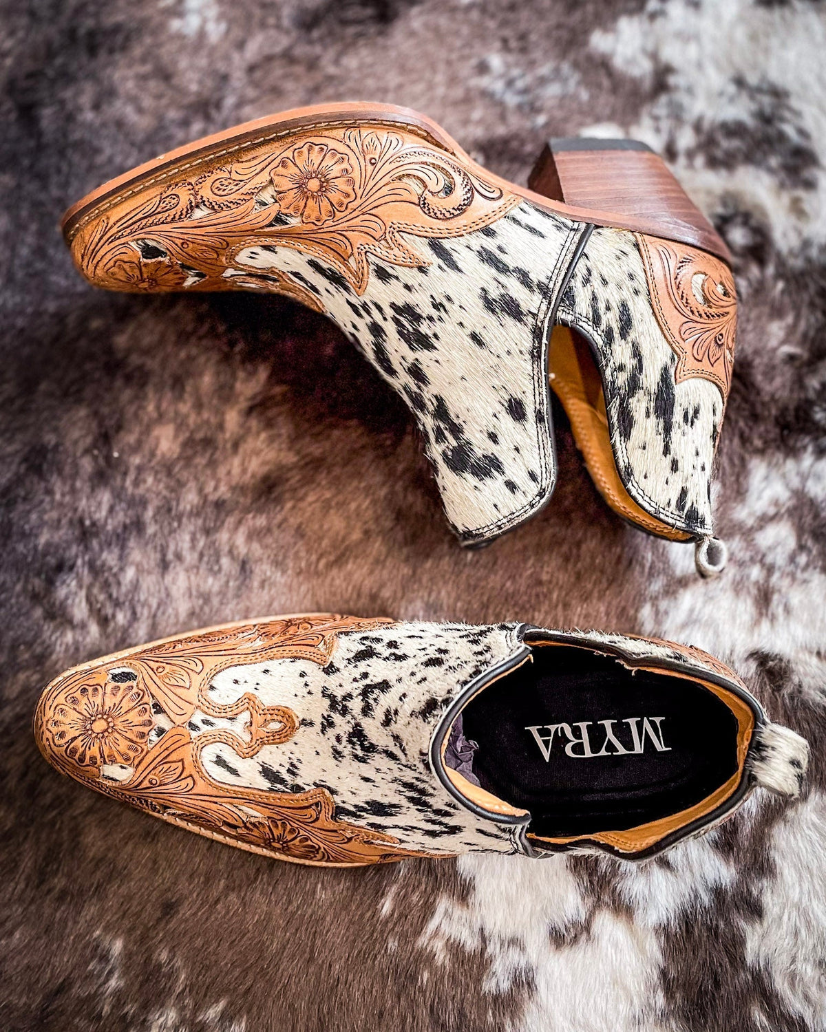 West Street Western Hand-Tooled Booties by Myra Bag