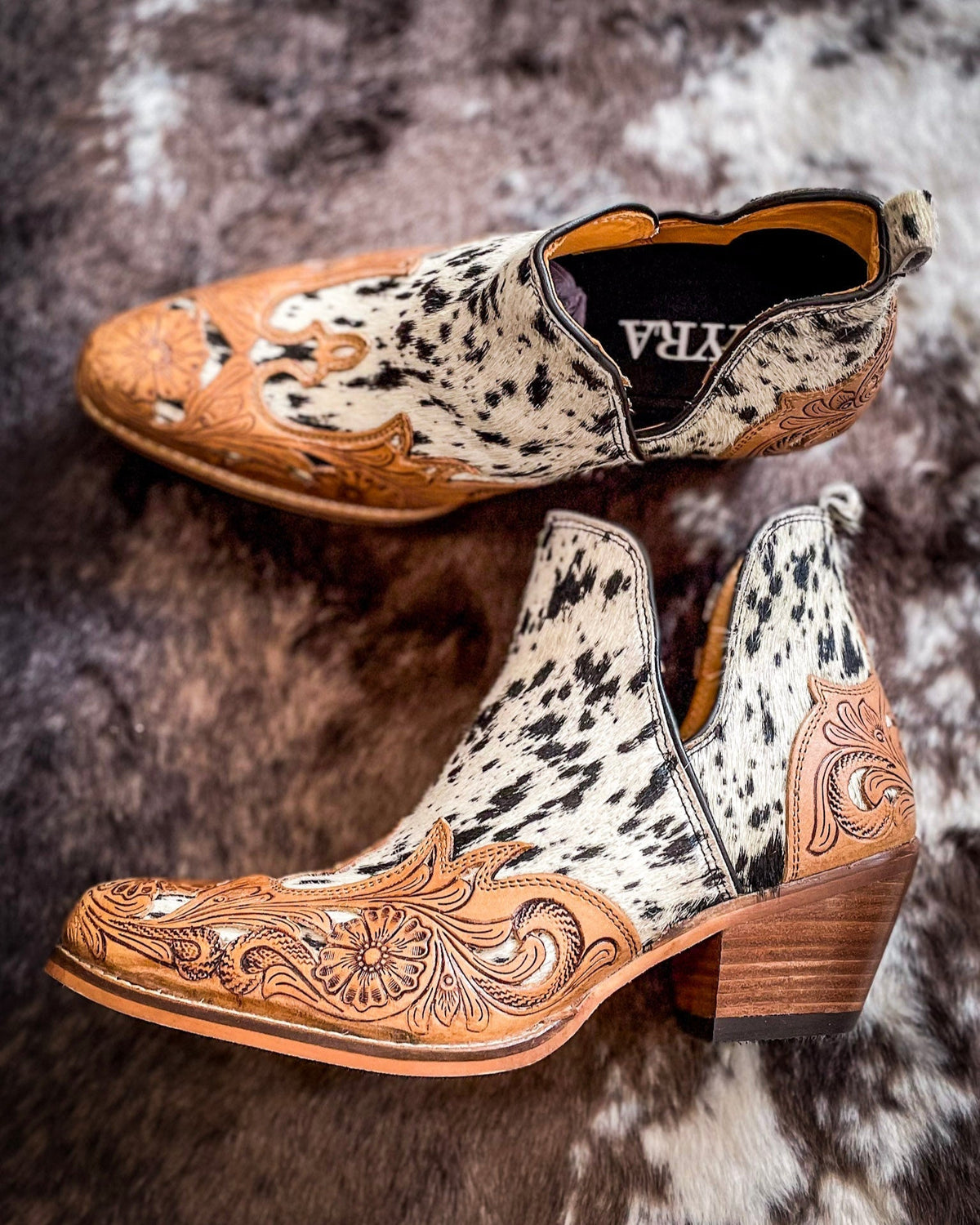 West Street Western Hand-Tooled Booties by Myra Bag