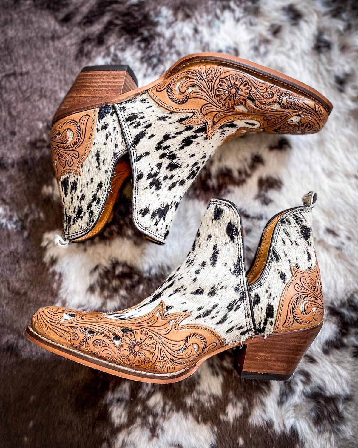 West Street Western Hand-Tooled Booties by Myra Bag