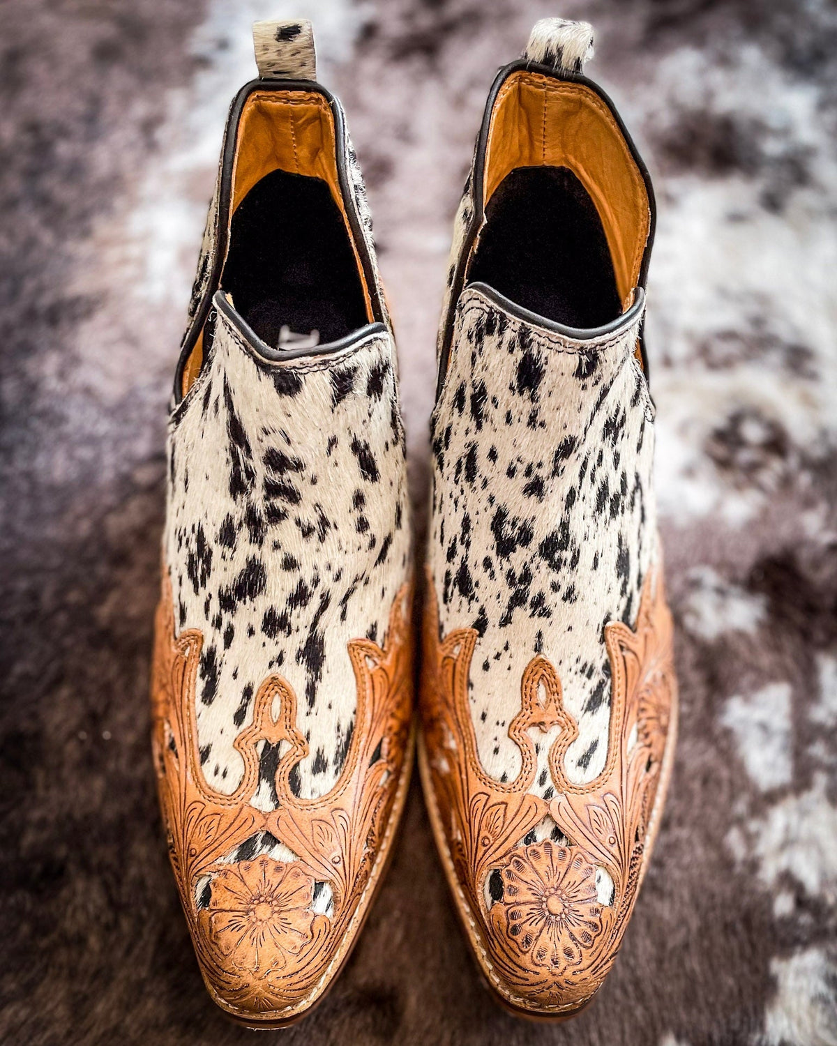 West Street Western Hand-Tooled Booties by Myra Bag