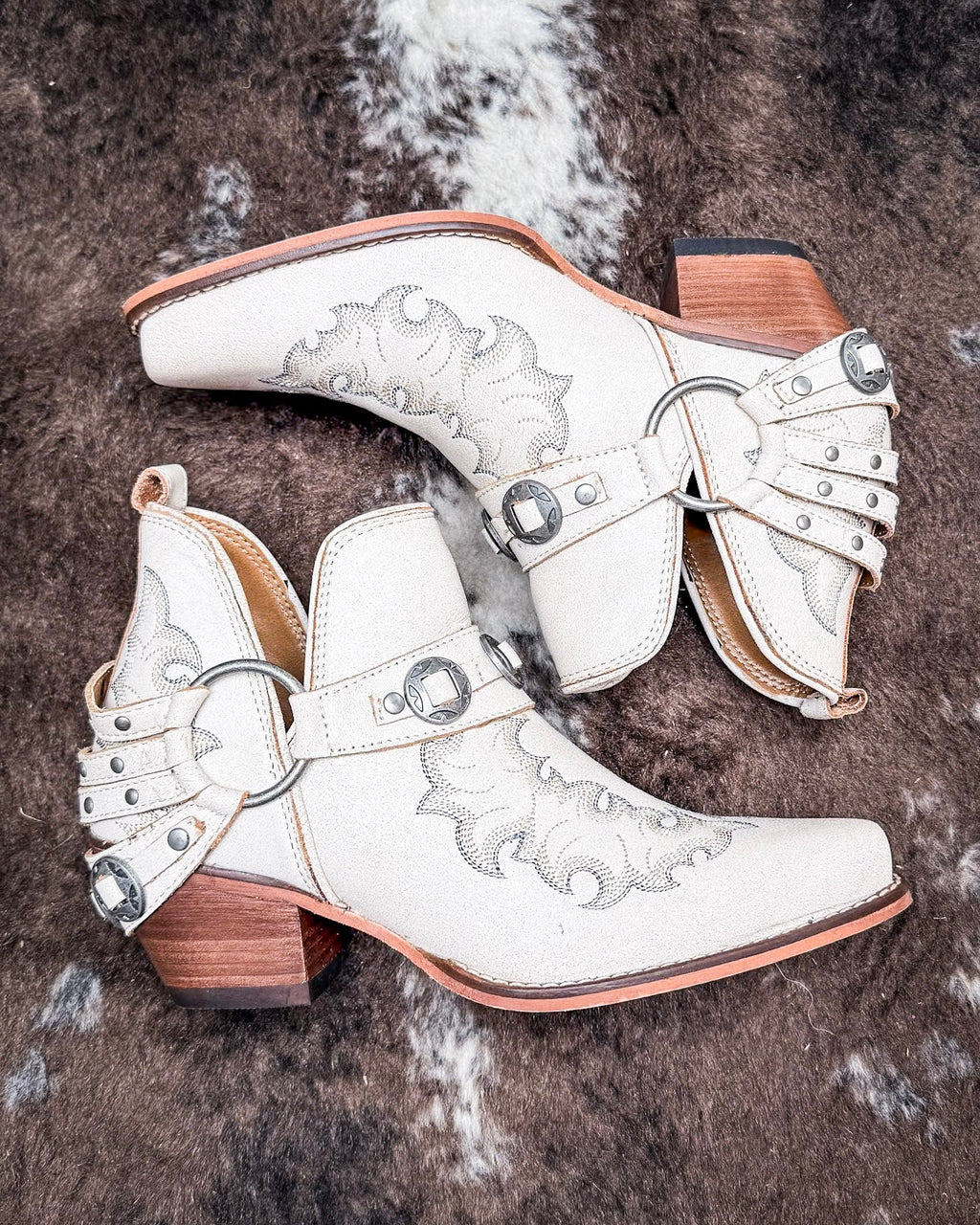 Western Ember Booties in White by Myra Bag