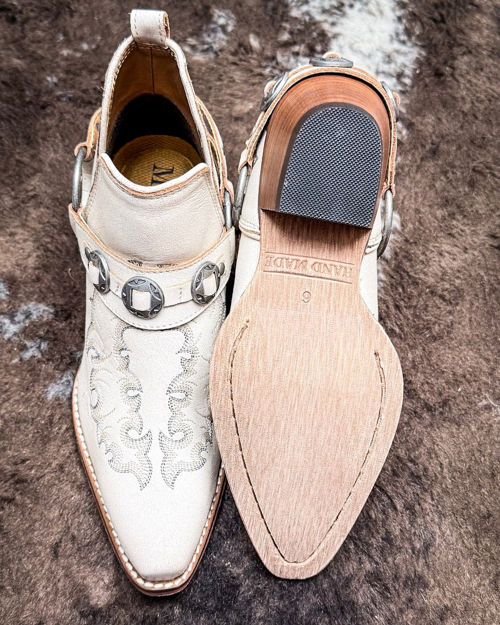 Western Ember Booties in White by Myra Bag