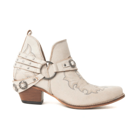 Western Ember Booties in White by Myra Bag