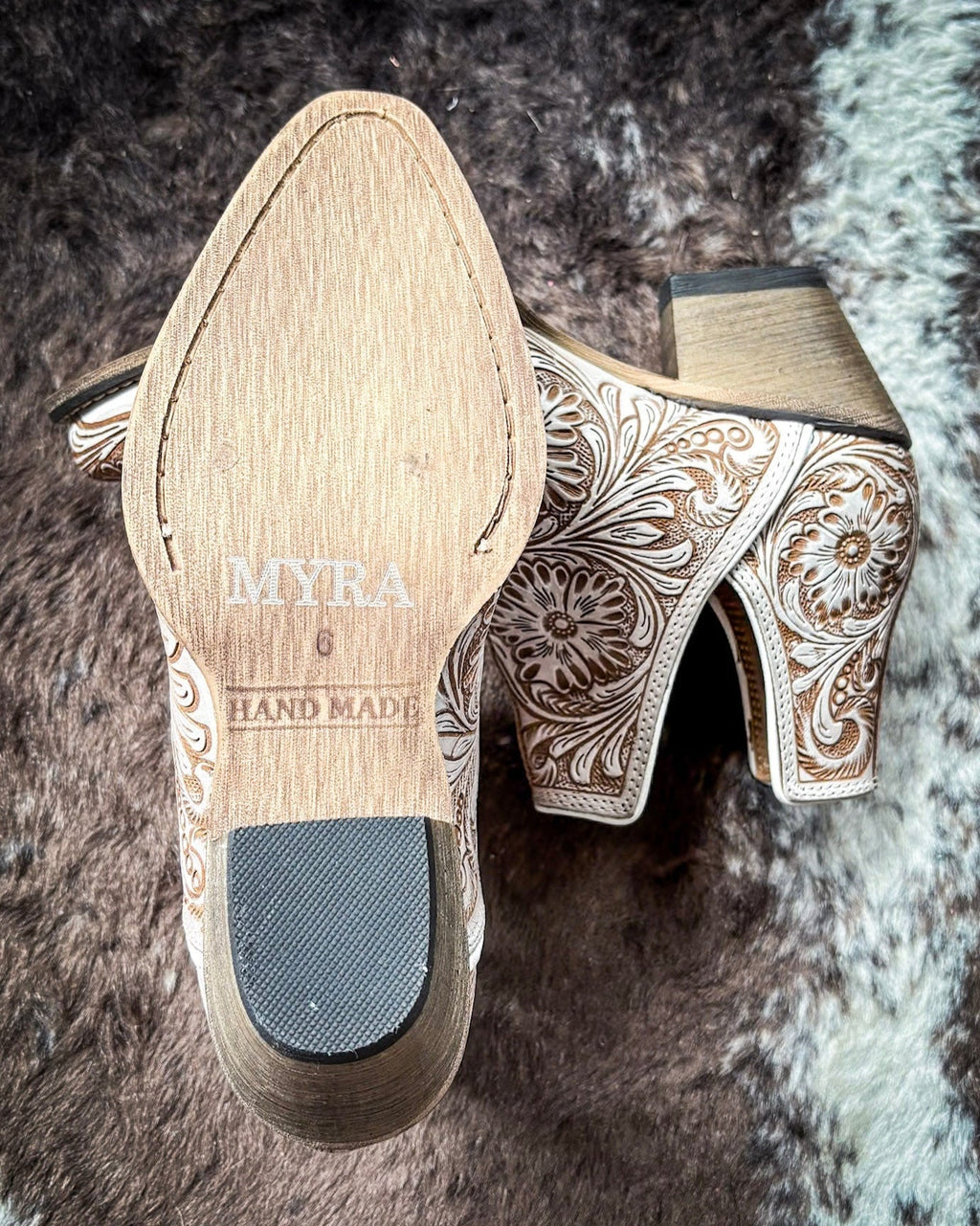 Western Moxie Booties in White Chocolate by Myra Bag
