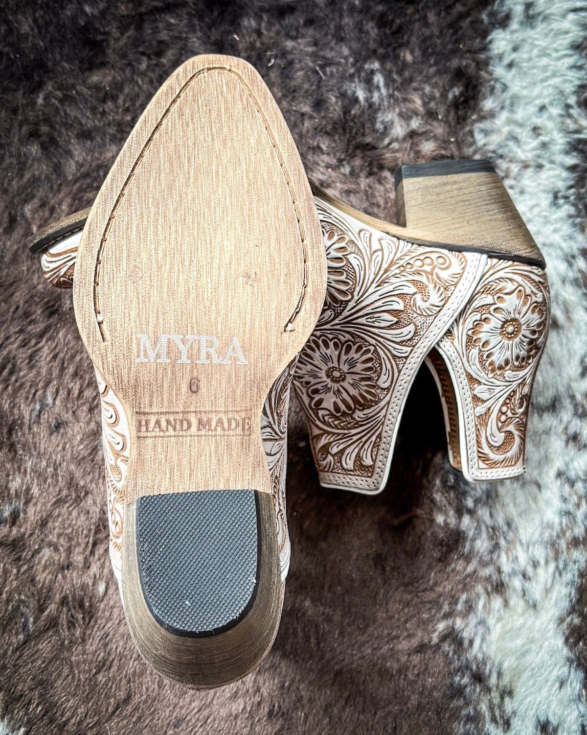 Western Moxie Booties in White Chocolate by Myra Bag