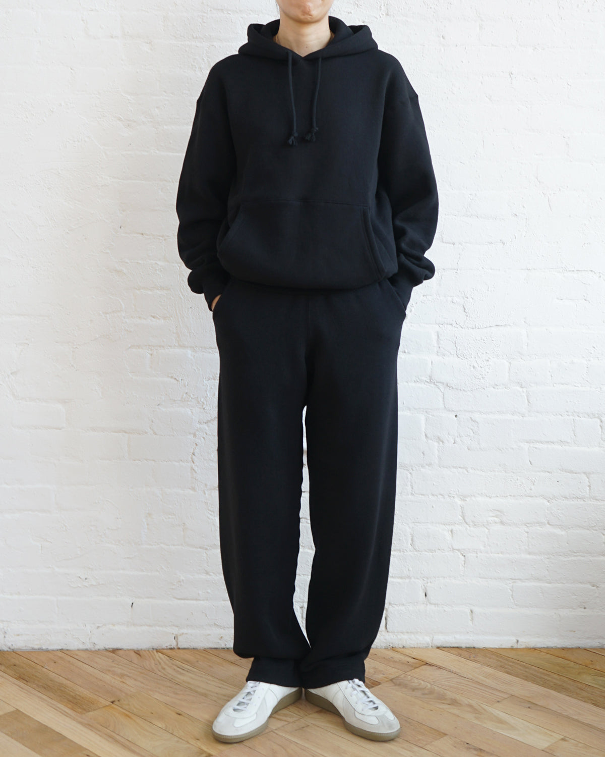 Loopwheel Sweatshirt Hoodie / Black