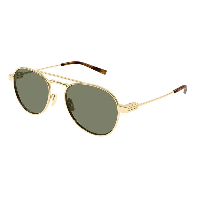 Saint Laurent Sunglasses Browline Full Rim, Shiny Gold Frame And Green Lens Sl708003