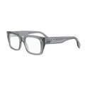 Fendi Sunglasses Square Full Rim, Shiny Transparent Grey Frame And Clear Demo Lenses Lens Fe50094I020
