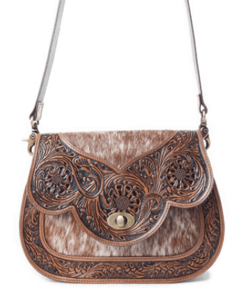 Open Vistas Bag – Tooled Leather & Hair-On Hide Crossbody by Myra Bag