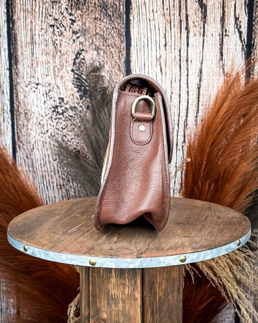 Open Vistas Bag – Tooled Leather & Hair-On Hide Crossbody by Myra Bag