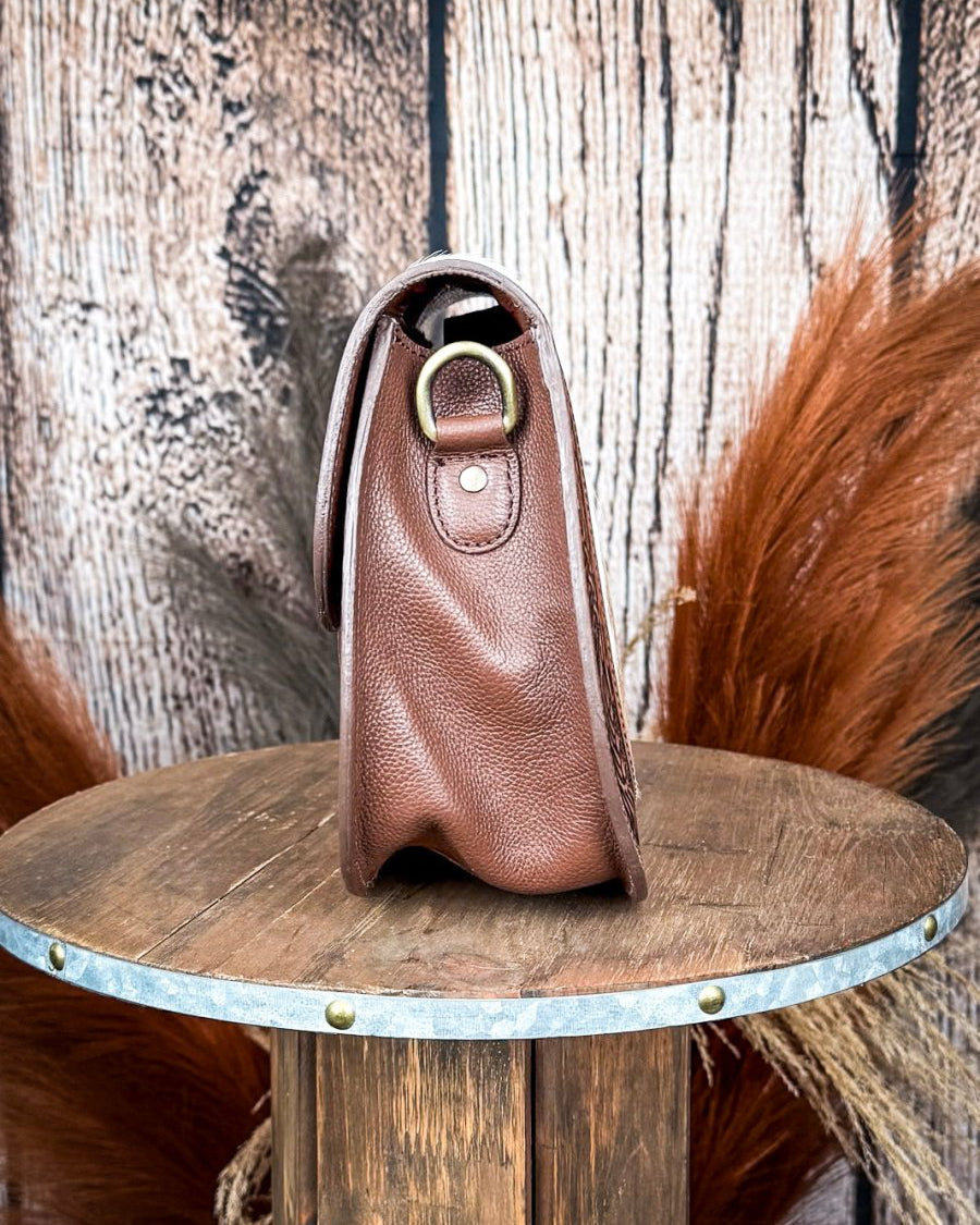 Open Vistas Bag – Tooled Leather & Hair-On Hide Crossbody by Myra Bag