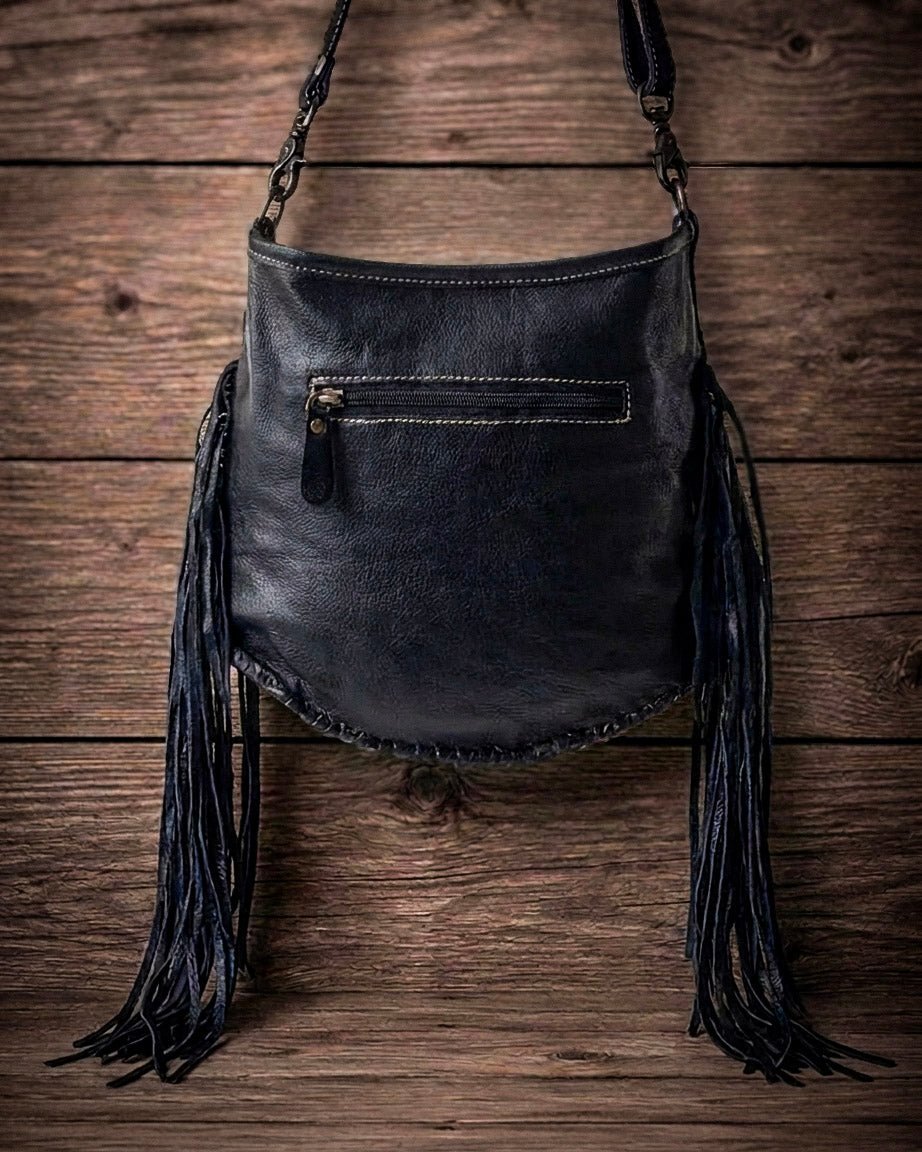 Paradox Hairon Fringe Crossbody Bag by Myra Bag