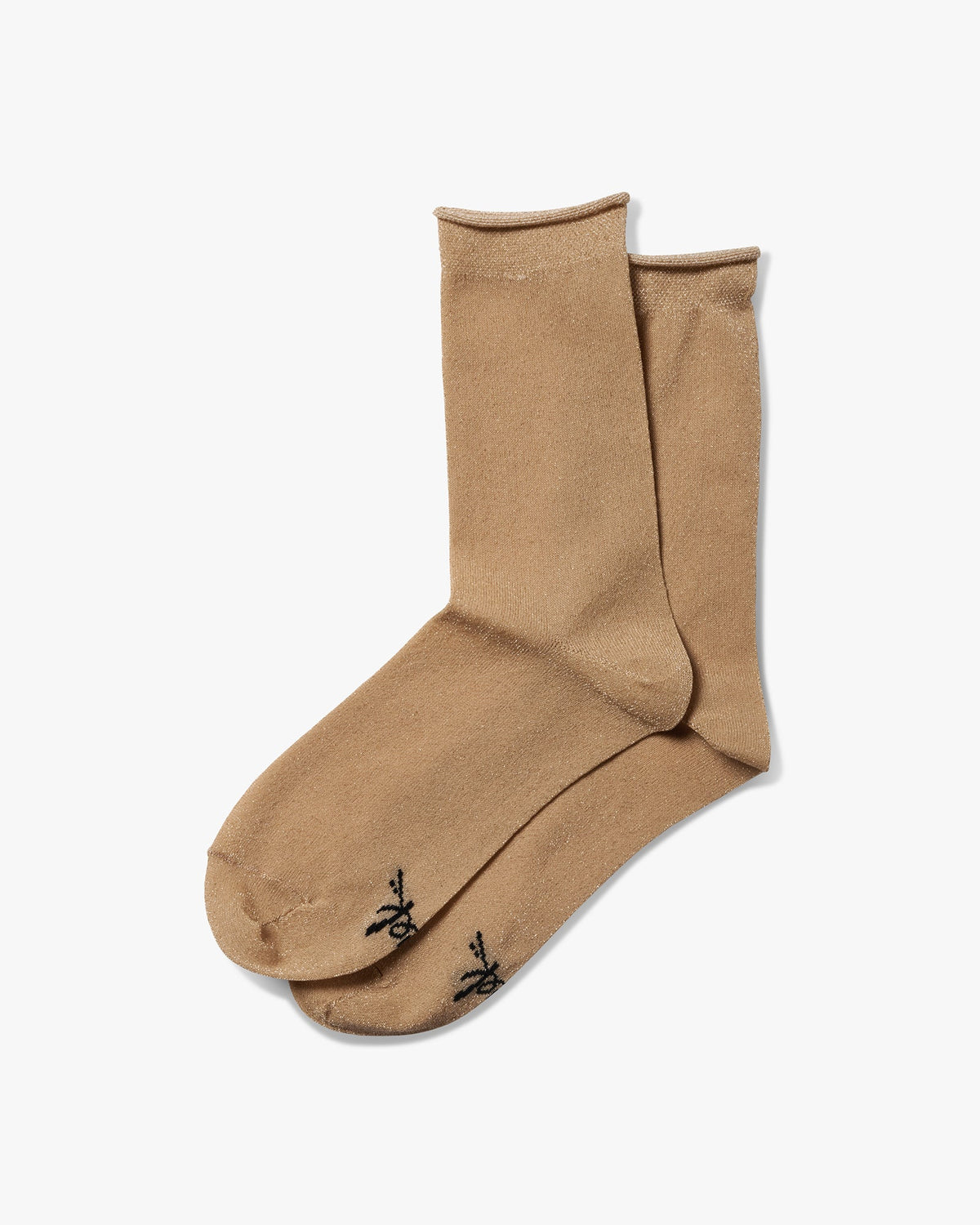 PEACOCK ROLLED SOCK - Gold
