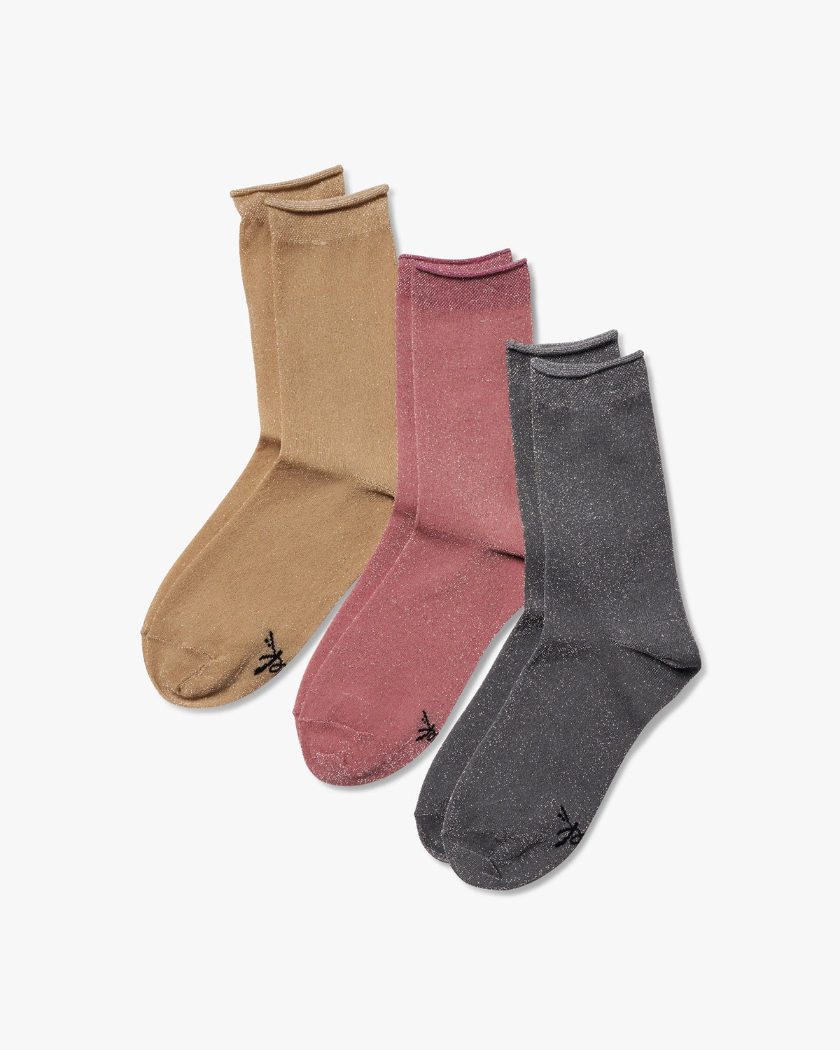 PEACOCK ROLLED SOCK - Pewter