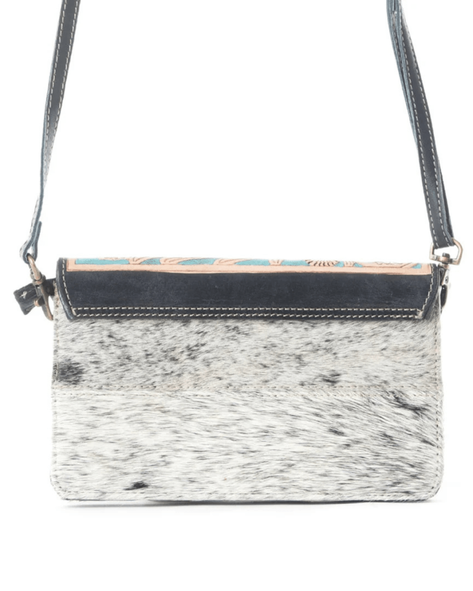 Pelagic Hair-On Leather Crossbody Wallet by Myra Bag